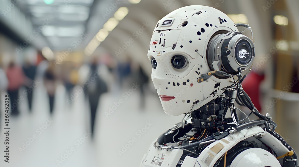 Human-like Robot with Detailed Features in Modern Urban Setting Human-like Robot with Detailed Features in Modern Urban Setting