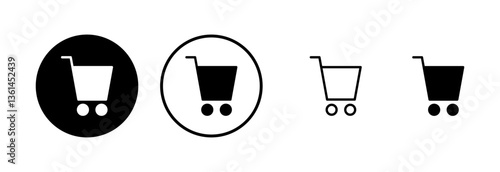 Shopping icon logo design. Shopping cart sign and symbol. Trolley icon
