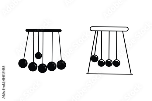 Newtons Cradle Physics Science Kinetic Energy Momentum Motion Illustration