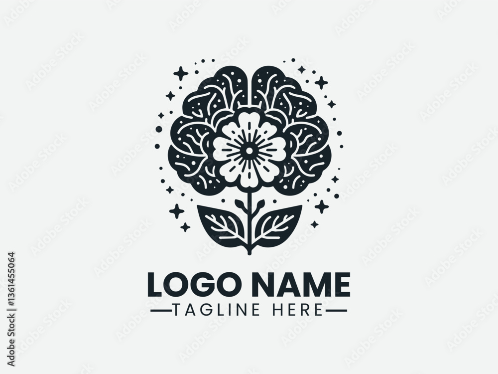 Brain Neural Pattern Blooming Flower Mental Health Logo Design, Mental Health Neural Brain Flower Logo Brain Neural Pattern Blooming Flower Mental Health Logo Design, Mental Health Neural Brain Flower Logo