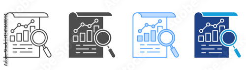Data Analysis Icon Set Multiple Style Collection