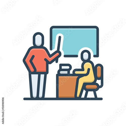 Color illustration icon for teacher