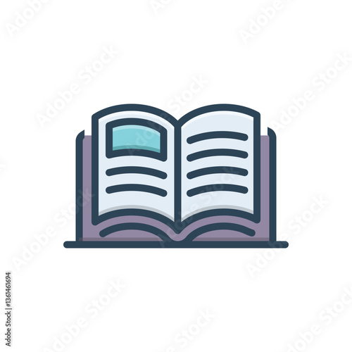 Color illustration icon for book