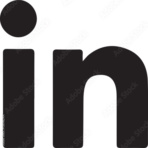 LinkedIn black & white icon png