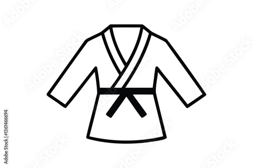 Karate kimono icon vector on white background