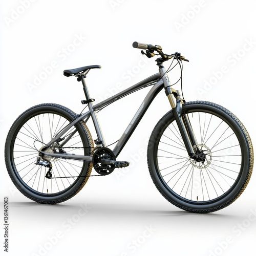 Mountainbike with thick offroad tyres. bicycle mtb cross country aluminum, cycling sport transport concept isolated on white background