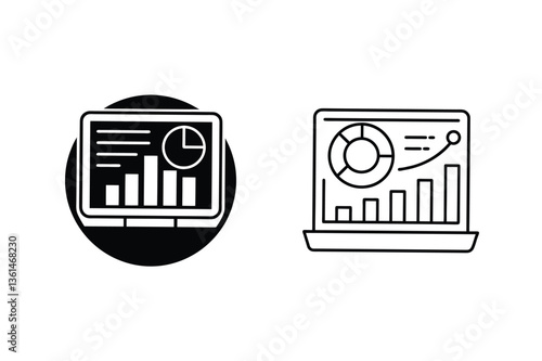Data Analysis, Business Intelligence, Laptop Charts, Graphs, Reports, Metrics, Visualizations, Pero