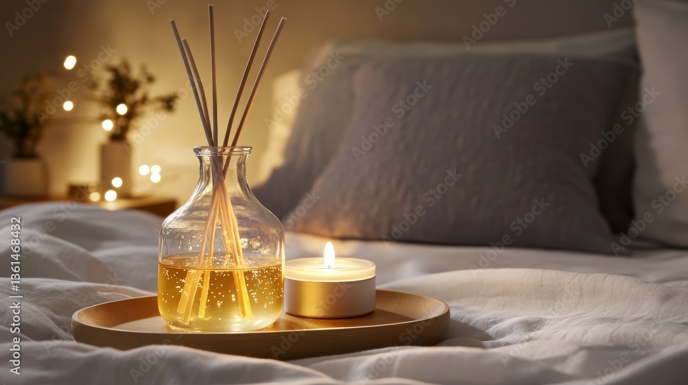 Fototapeta premium Aromatherapy diffuser with candle light