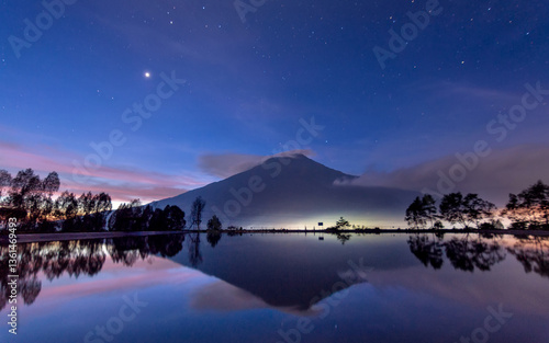 the beauty of sunrise from Embung Kledung, Jawa Tengah, Indonesia