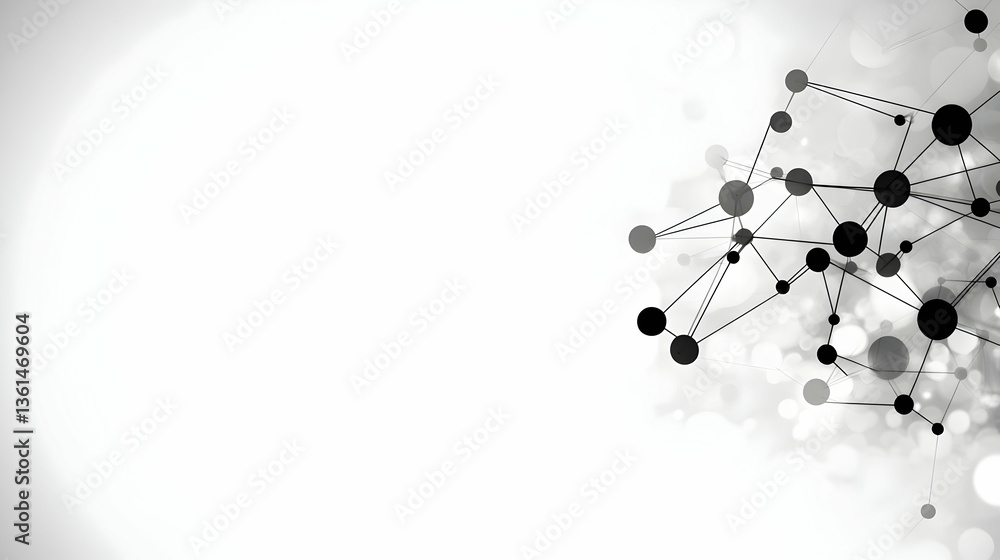 Fototapeta premium Abstract white futuristic background. White background. Connecting dots and lines on a white background. 4k rendering.