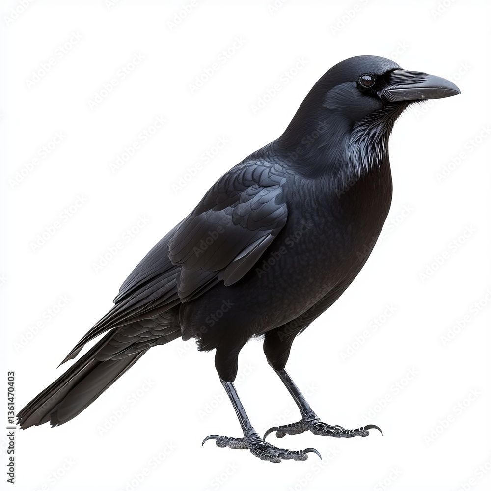 Fototapeta premium crow on white background