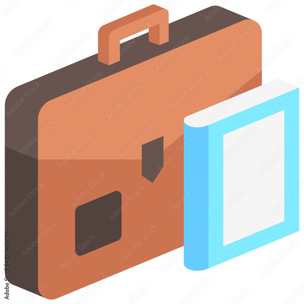 Briefcase isometric 3D icon, mini illustration. use for modern concept, print, UI, UX kit, web and app development. Vector EPS 10, related to learning and education, science Briefcase isometric 3D icon, mini illustration. use for modern concept, print, UI, UX kit, web and app development. Vector EPS 10, related to learning and education, science