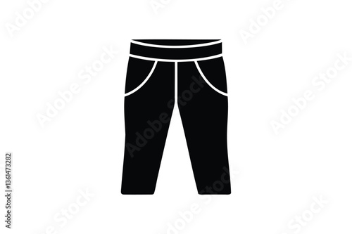 Pant silhouette on white background