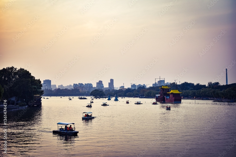 Fototapeta premium sunset on the river