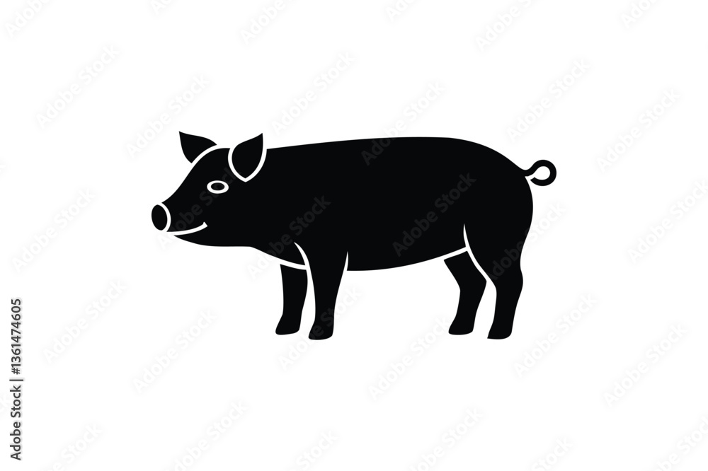Fototapeta premium Pig icon on white background