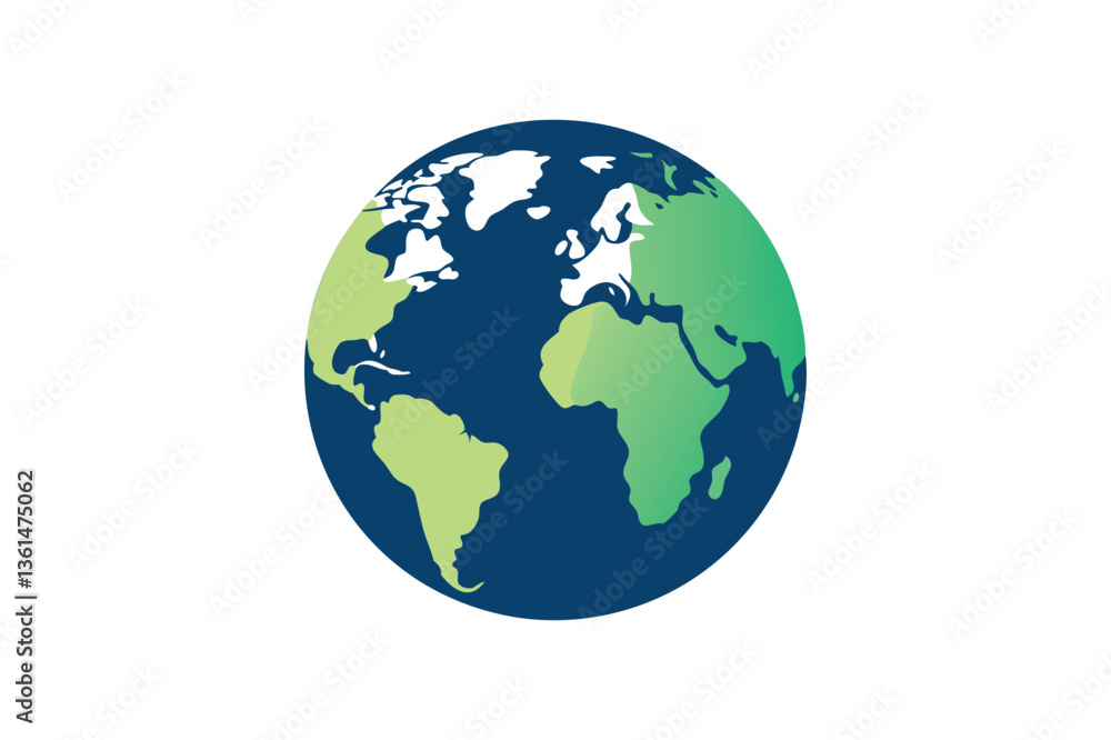 Planet Earth logo silhouette on white background Planet Earth logo silhouette on white background