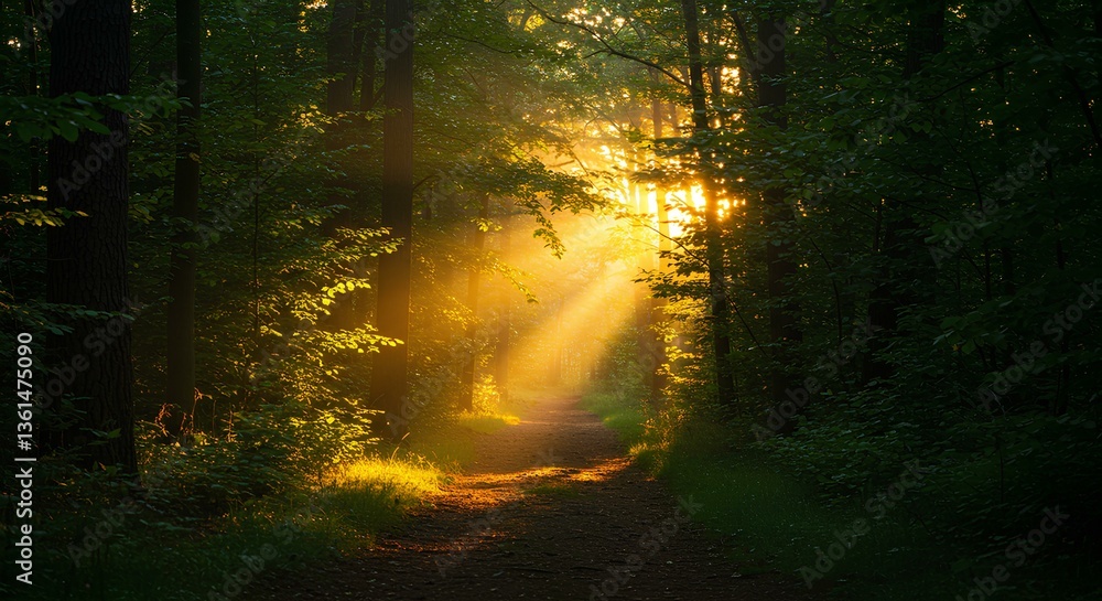 Obraz premium sun rays in the forest