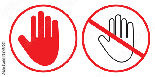 Hand stop icon set vector illustration for web, ui, and mobile apps,