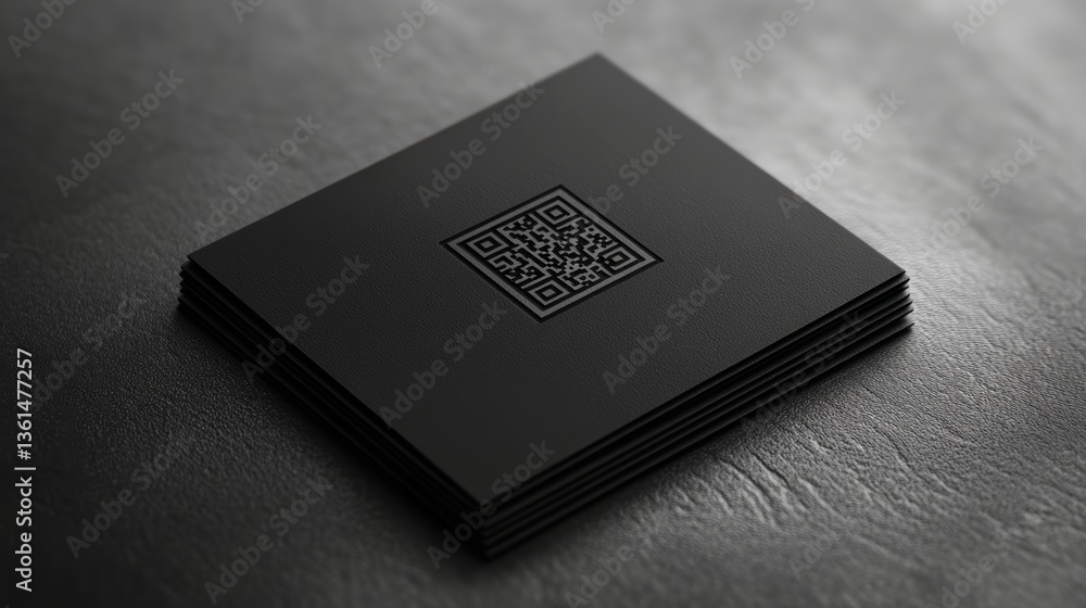 A business card with a QR code. A business card with a QR code.