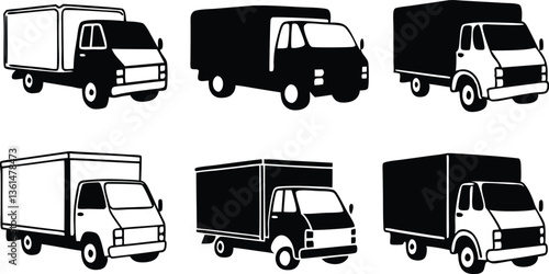 Delivery Van art silhouette vector design.