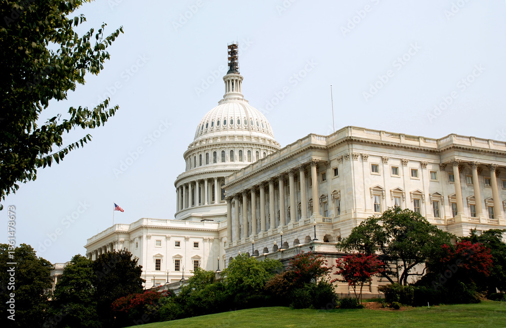 Low angle view of beautiful Capitol Hill. Washington D.C.
