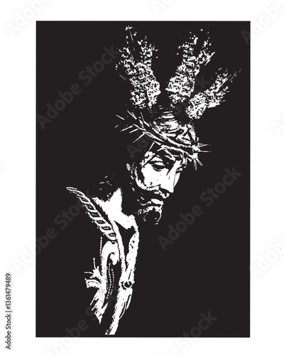 The Passion of Christ Jesus Illustration Christian art religious vector