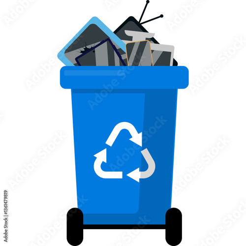 E Waste Bin Illustration