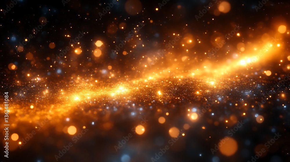 Fototapeta premium Abstract Gold and Blue Light Sparkles Background