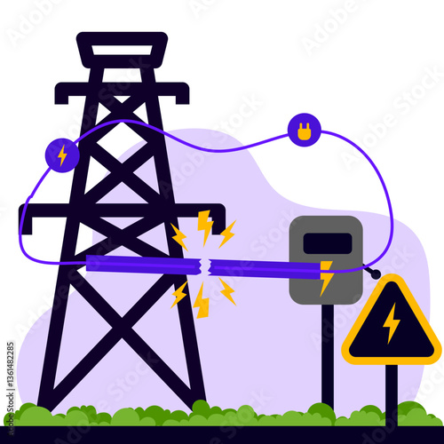 Power Cable Broken Illustration