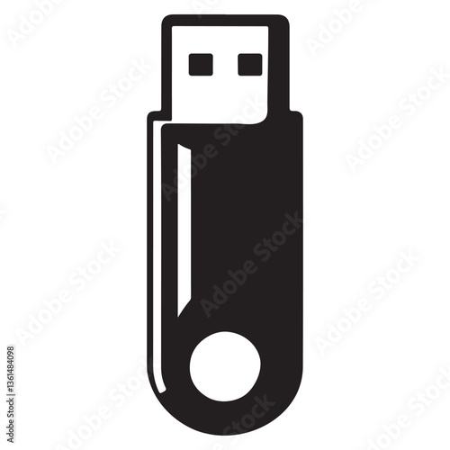 Data Vault Minimalist Pendrive Silhouette Design.