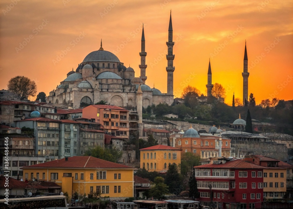 Obraz premium Blue Mosque in Istanbul at Night