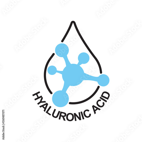 Icon of a drop of hyaluronic acid isolated on a white background, vector