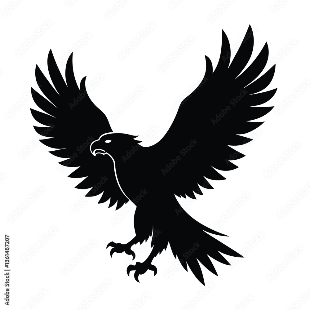 Stunning Eagle Silhouette Vector Art and Black and White Eagle Bird Illustration Stunning Eagle Silhouette Vector Art and Black and White Eagle Bird Illustration