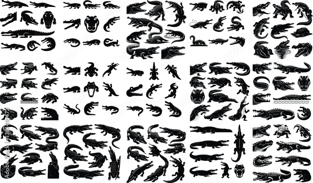 Cute crocodile set collection Set of Crocodile shillouette vector illustration Crocodile and alligator silhouette set
Cute crocodile set collection Set of Crocodile shillouette vector illustration Crocodile and alligator silhouette set