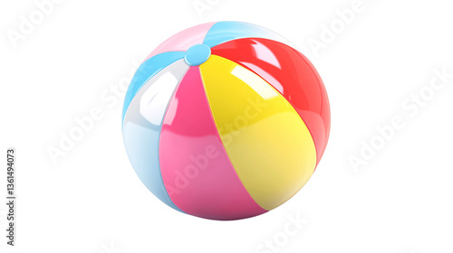 Colorful beach ball isolated on white or transparent background --ar 16:9