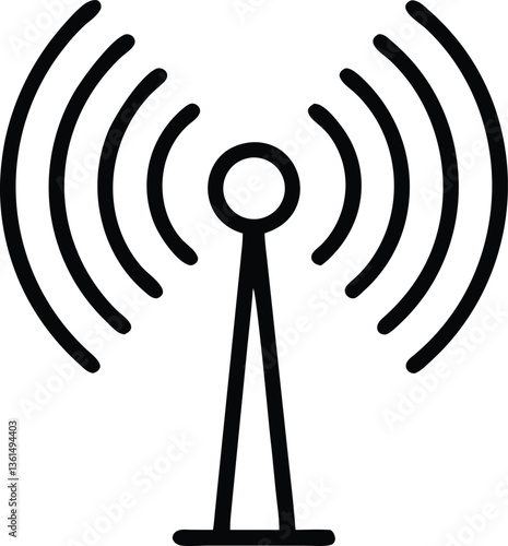 Black and white antena vector icon