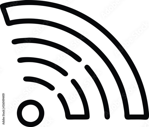 Black and white wifi antena signal vector icon
