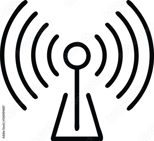 Black and white antena vector icon