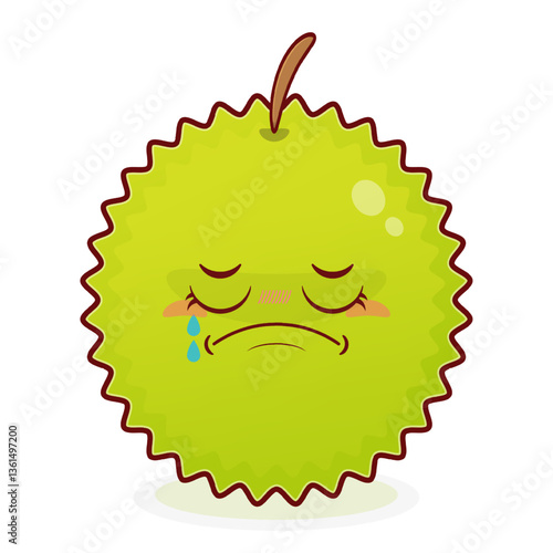 durian crying face cartoon cute