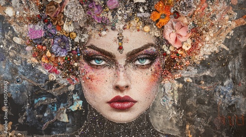Mystical Goddess: A Mixed Media Masterpiece