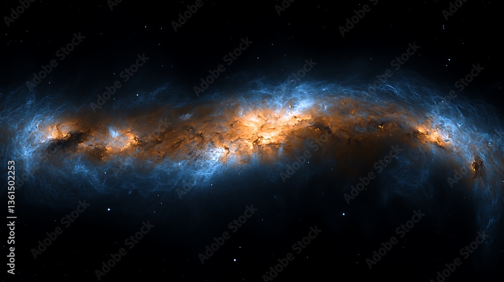 Fototapeta premium Cosmic nebula, swirling gas and dust clouds in space.