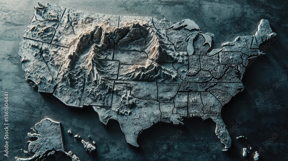 Naklejka premium Mythical beast borders illustrated across a unique map of the united states blending fantasy with geographic elements