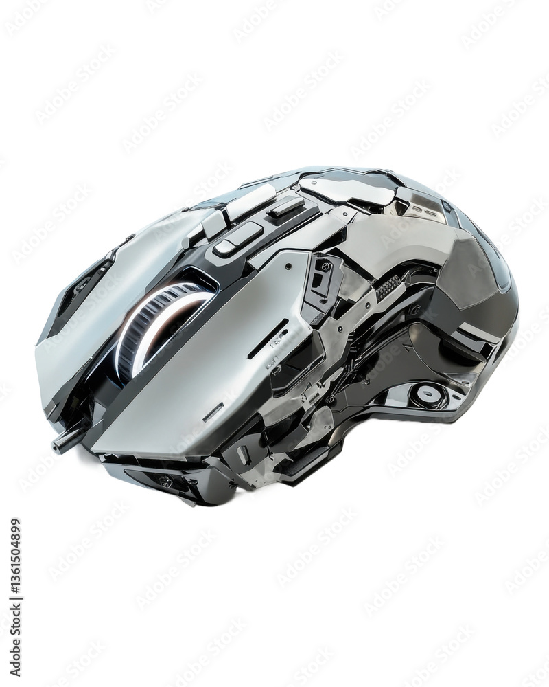 Transparent background image separated png. Grey and Silver Ergonomic Gaming Mouse on Transparent Background Transparent background image separated png. Grey and Silver Ergonomic Gaming Mouse on Transparent Background
