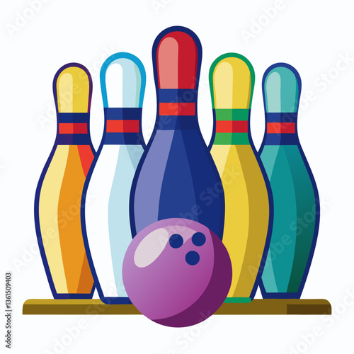 bowling ball and pins