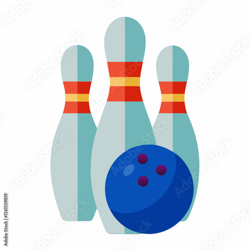bowling ball and pins