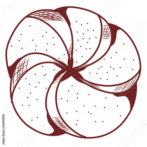 Illustration Hand Drawing Doodle danish, pastry, bakery, sweet, dessert, food,