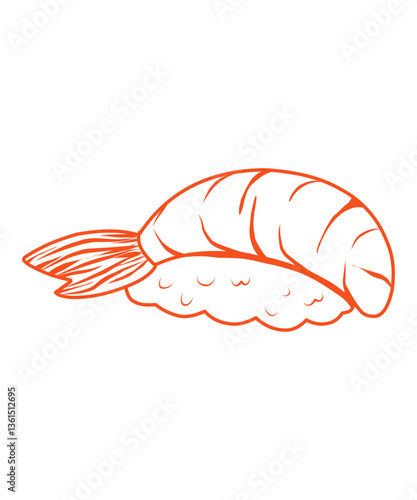 Cartoon vector illustration of a fresh fish on a plate for seafood menu design