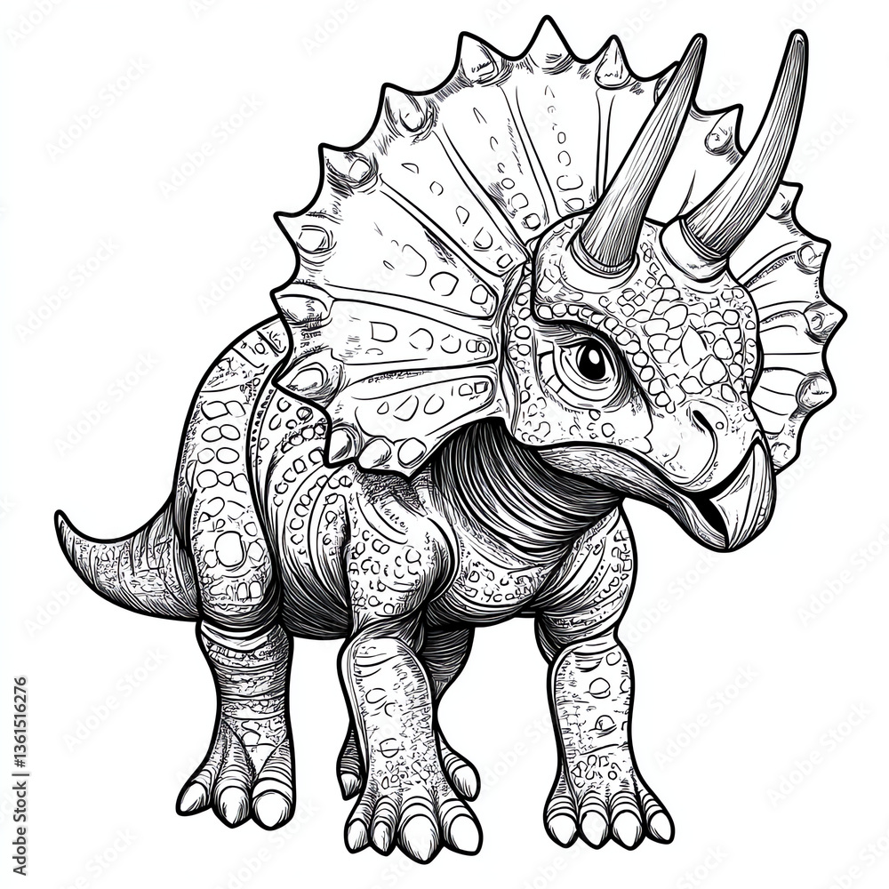 Fototapeta premium dinosaur illustration coloring page