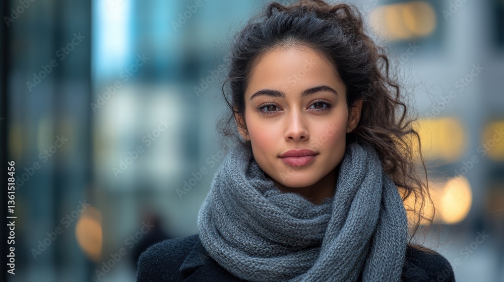 A businesswoman with a scarf. A businesswoman with a scarf.