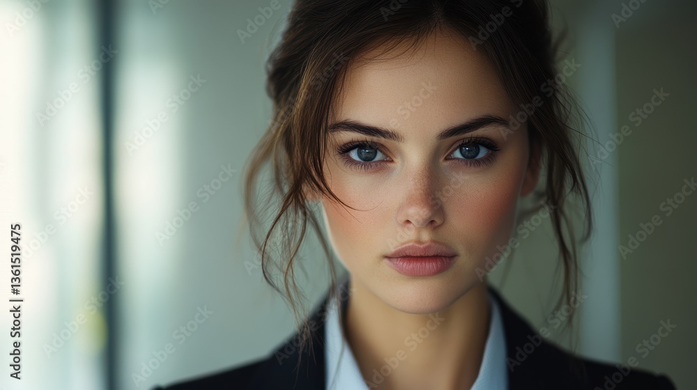 A businesswoman with a determined expression. A businesswoman with a determined expression.